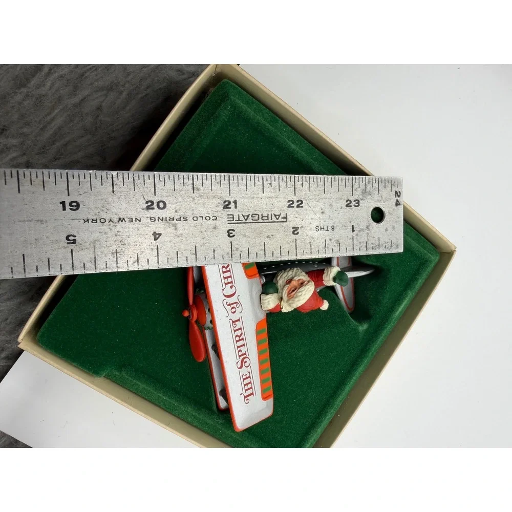 1982 Hallmark‎ Keepsake Ornament The Spirit of Christmas Santa Biplane Silver